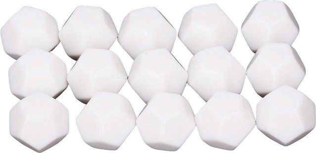 Shoemst Lehrwürfel, 12-seitige leere Würfel, Plastik, Weiß, 30-teiliges Set - Bild 1