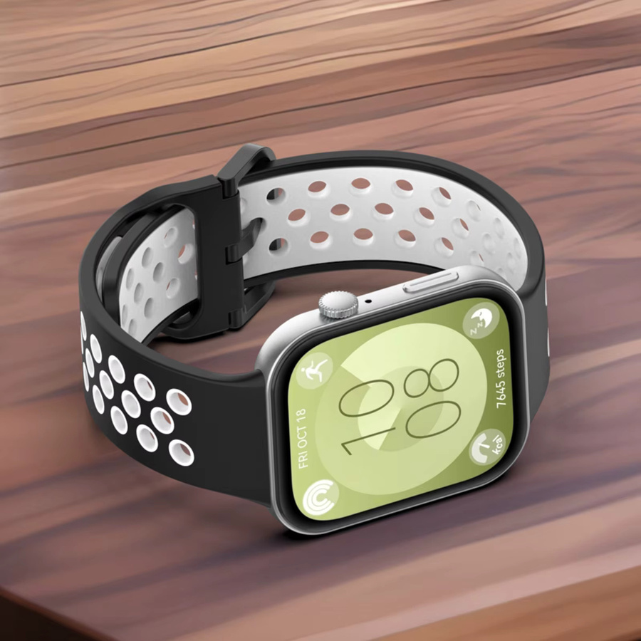 Uhrenarmband Silikon, Schwarz, Unisex, für Huawei Uhr Fit 3 - Bild 1