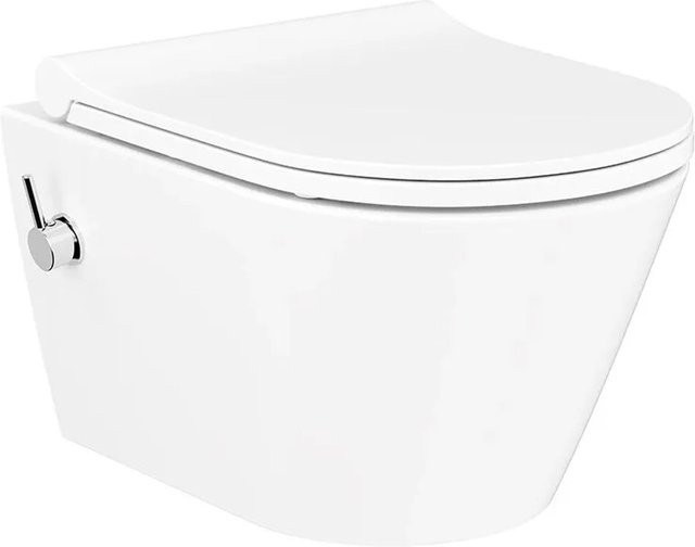 Kreabad Taharet Dusch WC Set aus Keramik mit integrierter Kaltarmatur und Soft Close WC Sitz in Weiß - Bild 1