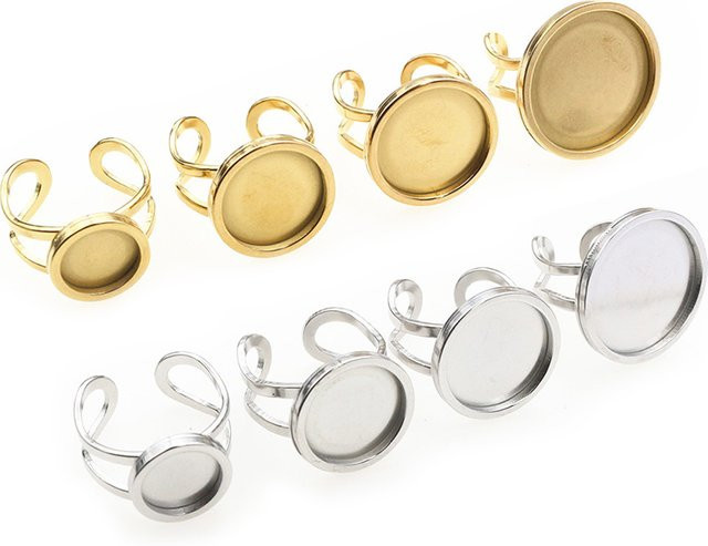 Wadsfred Ring Einstellungen, Edelstahl, 10-25mm, Unisex - Bild 1