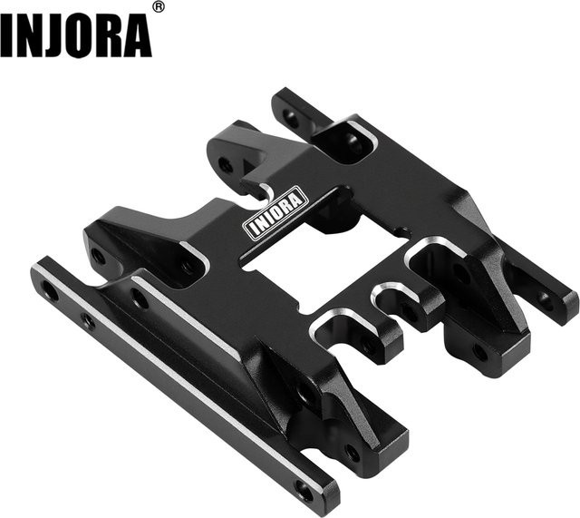 INJORA Aluminium-Unterfahrschutz-Getriebehalterung für 1/18 RC Crawler TRX4M, Metall, Schwarz - Bild 1