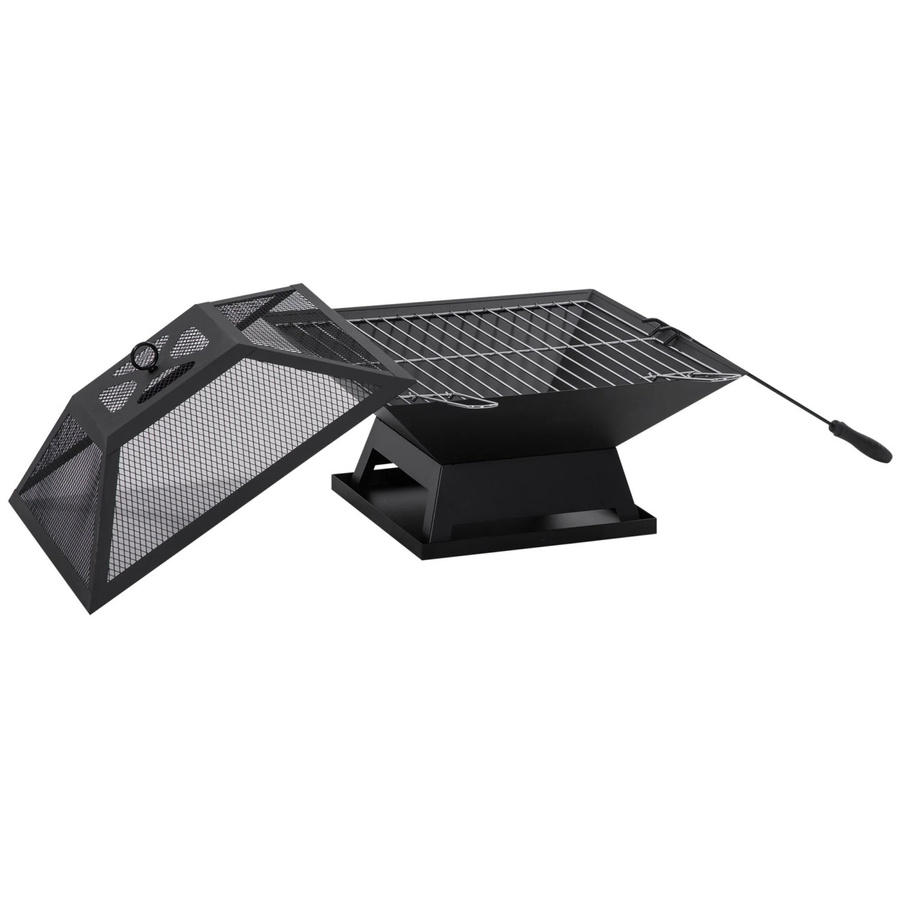 Furnicato Feuerschale aus Edelstahl in Schwarz mit Funkschutz, B/T/H: 45 x 45 x 34 cm - Bild 2