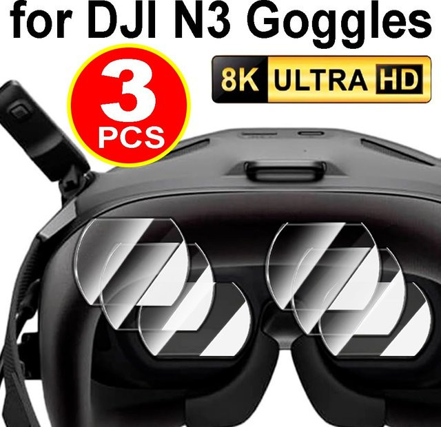 DJI Goggles N3 Displayschutzfolie aus gehärtetem Glas, Set mit 1–5 Stück, transparent, HD-klar und kratzfest - Bild 1