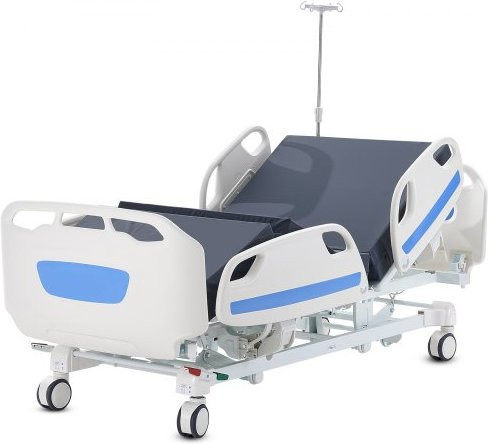 VEVOR Elektrisches Krankenhausbett mit 5 Funktionen für die Intensivpflege, Belastbarkeit bis 250 kg, B/T/H: 90 x 190 x 73 cm, Farben: Weiß/Blau - Bild 1