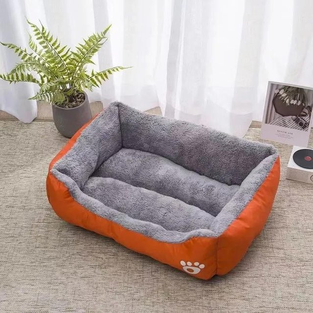 Yiran Furniture Haustiernest für Katzen und Hunde, wasserdichtes Schlafsofa aus Textil, Orange - Bild 1