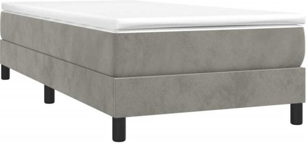 Vidaxl Boxspringbett mit Matratze in Grau aus Samt, B/T: 100 x 200 cm - Bild 1