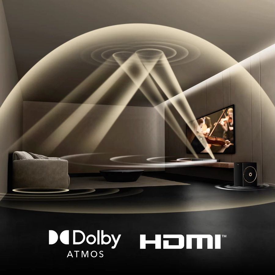 ULTIMEA 3.1.2-Kanal Soundbar mit Dolby Atmos, kabellosem Subwoofer, HDMI EARC und Bluetooth 5.4 in Schwarz - Bild 3