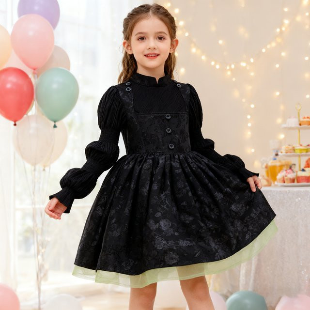 keaiyouhuo Hexenkostüm Black Queen Kleid, Mädchen, Schwarz, Fantasy - Bild 1