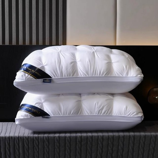 Luxuriöses Hotelqualität Kissen von Teacher Hua in Weiß mit Nackenstütze und hohem Kern, B/H: 121,92 x 121,92 cm - Bild 1