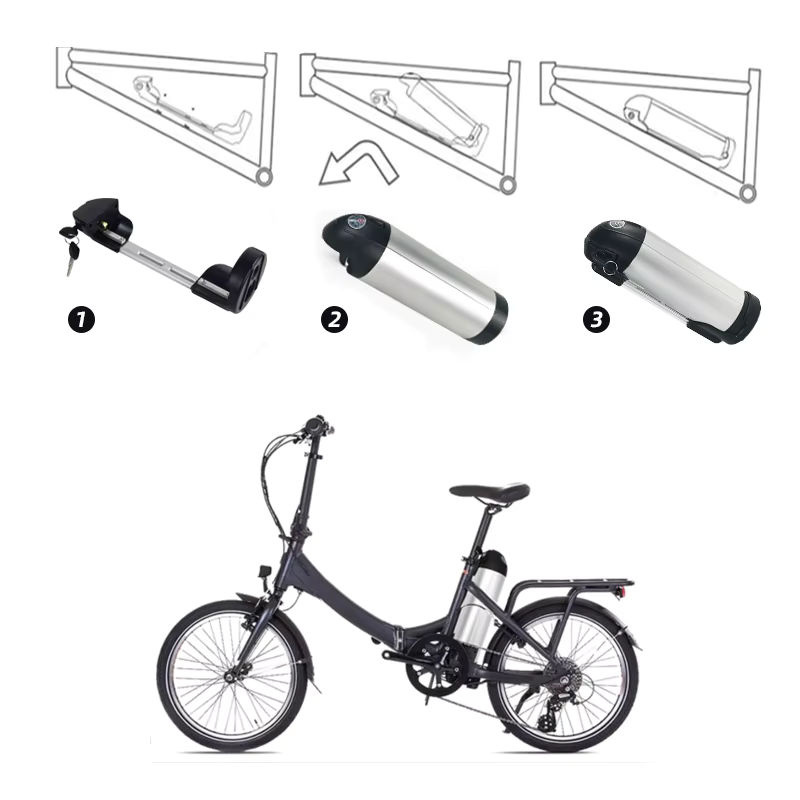 E-Bike Batterie 36V mit Side Release für City und Mountainbikes in Silber - Bild 5