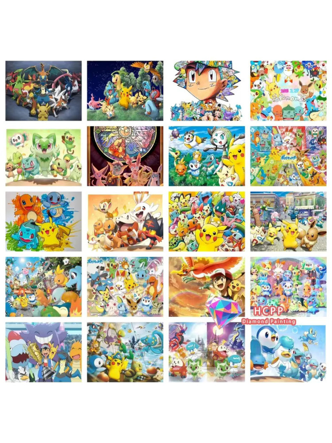 Kayou Pokémon Pikachu Diamant-Malerei-Set, bunt, rund - Bild 2
