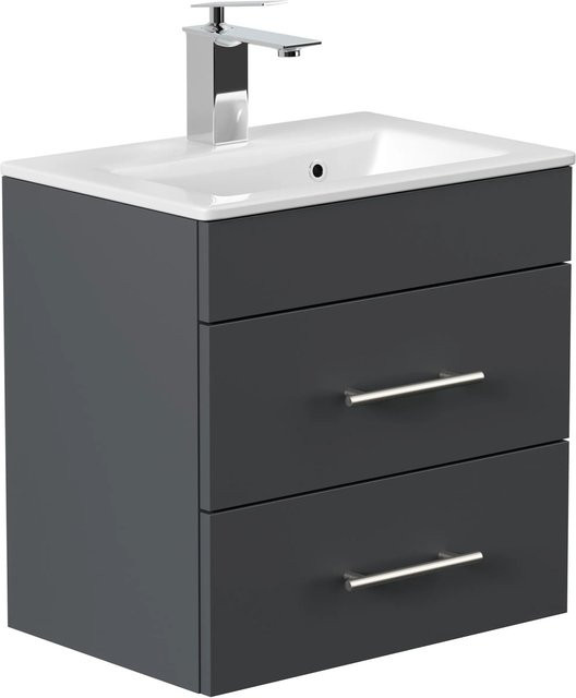 Posseik Badmöbel Portus 500 SlimLine in Anthrazit/Grau, B/T/H: 50,0 x 34,0 x 49,6 cm - Bild 1