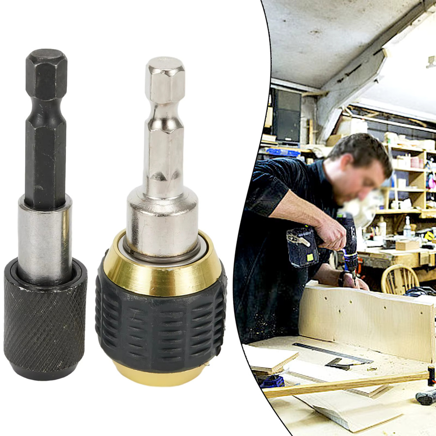 DAZZLEEX 2er Set Keyless Bohrfutter Adapter mit Sechskantschaft, Schwarz, Länge: 60 mm - Bild 6