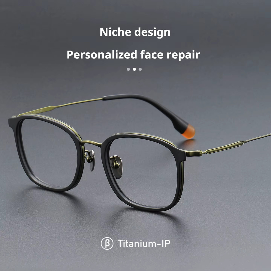 TFTB G-808 Korrektionsbrille, oval, Vollrand, Titan, Unisex, schwarz - Bild 3