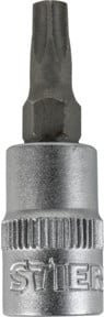 Stier TX-Bit-Steckschlüsseleinsatz 1/4 Zoll mit Bohrung, TX 10, Silber, Edelstahl - Bild 1