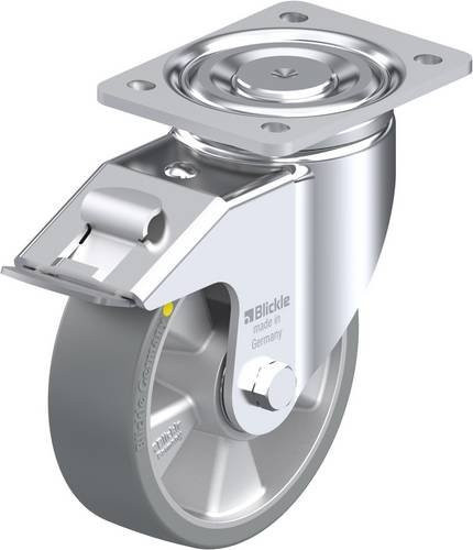 Blickle Lenkrolle LH-ALTH 160K-FI-AS mit Feststeller in Silber und Grau, Rad-Durchmesser: 160 mm, Tragfähigkeit: 750 kg - Bild 1