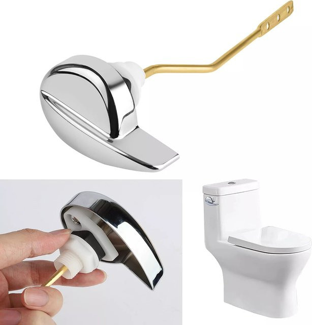 VIBRATITE Verstellbarer WC-Tank-Spülgriff in Chrom, passend für TOTO-Modelle mit quadratischen Montagelöchern - Bild 1