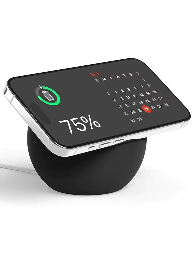Viesrita Kugelförmiger Magnetischer Silikon-Ladeständer für MagSafe iPhone 16 15 14 13 Dockingstation in Schwarz und Blau - Bild 6