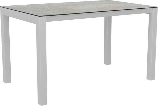 Stern Ausziehtisch Classic aus Aluminium in Weiß mit Silverstar Quartz Tischplatte, B/T: 130 bis 180 x 80 cm - Bild 1
