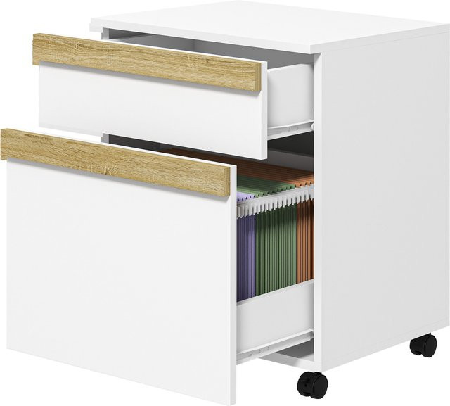Aosom Vinsetto Büroschrank auf Rollen in Weiß mit 2 Schubladen, B/T/H: 48 x 40 x 59,5 cm - Bild 1
