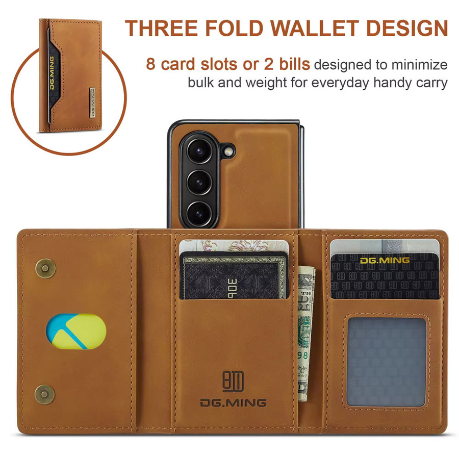 2-in-1 Magnetische Vintage-Brieftasche aus Leder für Samsung Galaxy Z Fold 8 Ultra, Fold 7, Fold 6, Fold 5 und Fold 4 in Schwarz mit Kartenfächern und stoßfester Schutzhülle - Bild 6