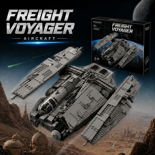 barweer Space War Frachtfahrzeug-Bausatz, Modulares Raumschiff-Modell, 1730 Teile, ab 14 Jahren - Bild 1