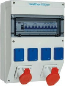 Walther Werke Steckdosenkombination SK II 6823012 Verteilerdose in Grau, Weiß und Transparent, B/T/H: 40,4 x 29,0 x 17,1 cm - Bild 1