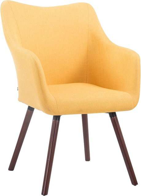 TPFLiving Besucherstuhl Coyo Two mit Stoffbezug und Buchenholzgestell in Walnuss und Gelb, B/T/H: 61,0 x 62,5 x 90,0 cm - Bild 1