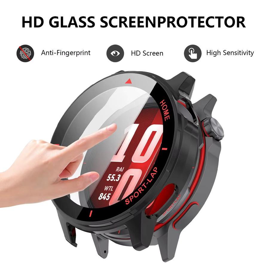 Huawei Smartwatch Displayschutzfolie und Schutzhülle, Black Red - Bild 2