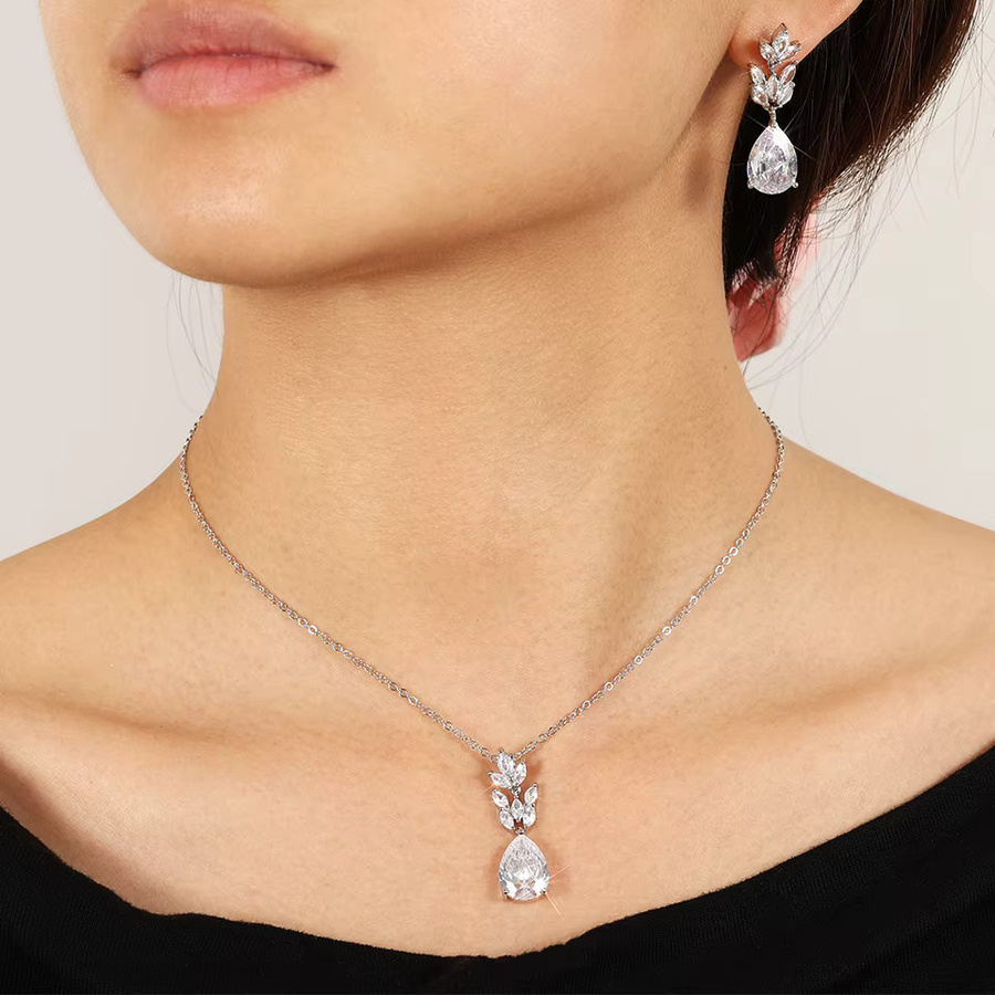 ZAKOL Schmuck-Set Halskette und Ohrringe, Silber, Zirkonia, Damen - Bild 2