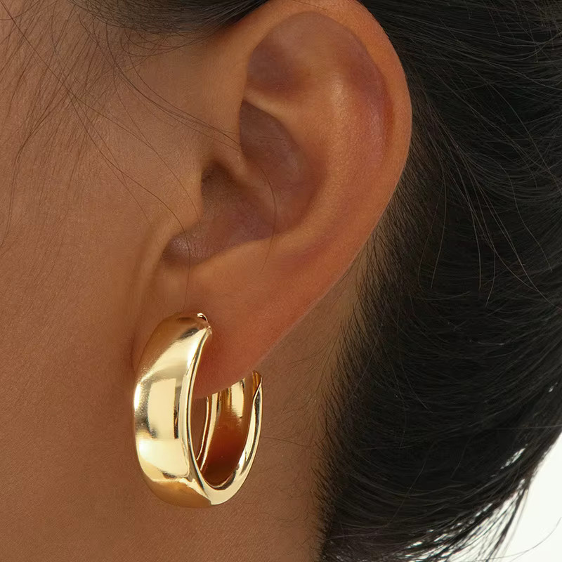 Yerik Creolen, Metall, Gold, Damen - Bild 2