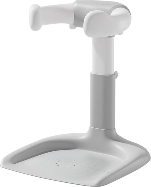 Baby-Badeeständer in Weiß mit verstellbarer Höhe, Armlehne und rutschfester Basis - Bild 1