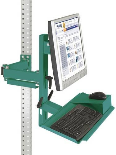 Manuflex Ergonomie Monitorträger ZB3628.0001 in Grün mit Tastatur- und Mausfläche sowie VESA-Adapter 100mm - Bild 1