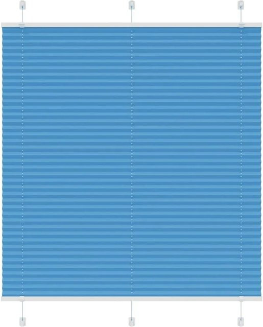vidaXL Plissee Blau semi-transparent aus Polyester B: 120 cm, H: 100 cm - Bild 1