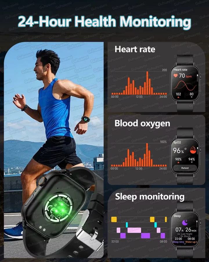 GUHUAVMI Smartwatch, GPS, Herren, 2,01 Zoll, wasserdicht - Bild 6