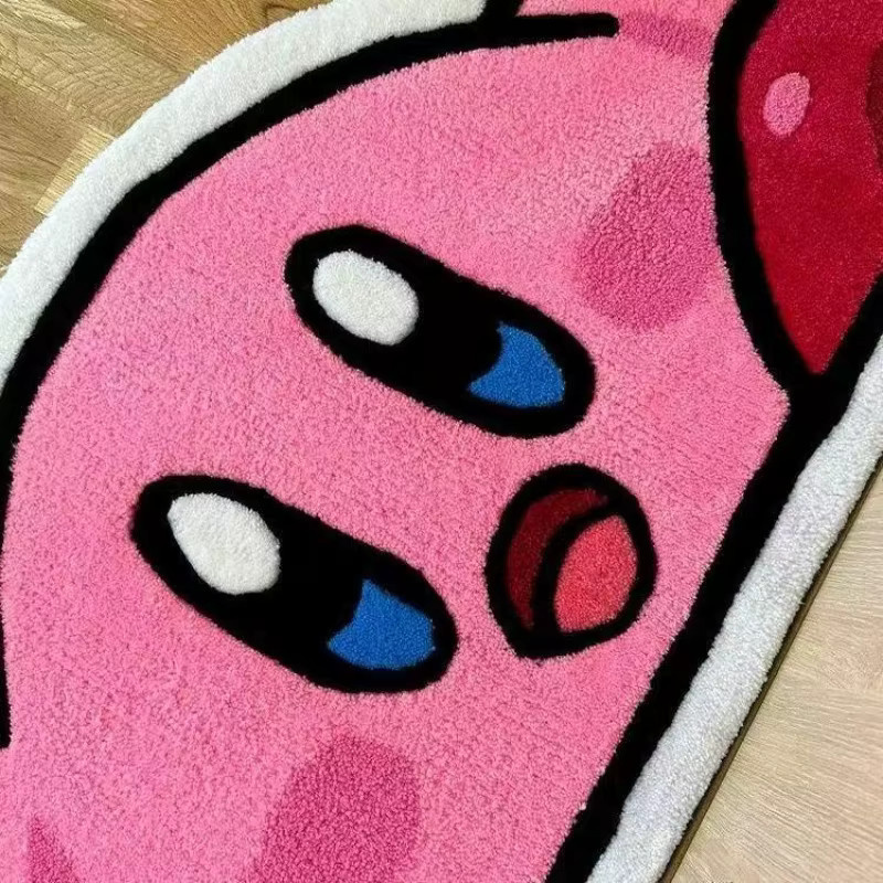 Bandai Kirby Anime Plüschteppich Pink, Rund, Rutschfest und Schnelltrocknend - Bild 3