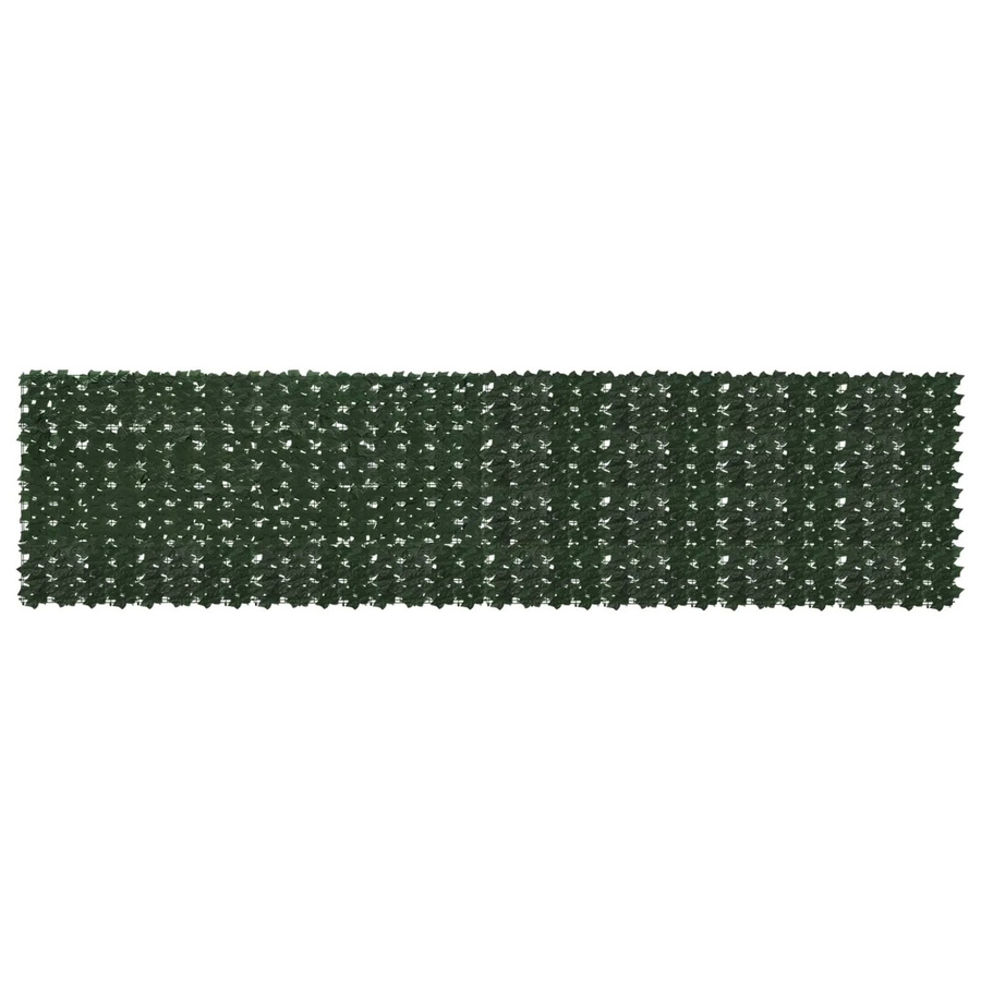 vidaXL Balkonsichtschutz mit Blättern in Dunkelgrün, künstliche Hecke aus Kunststoff und Polyester, B: 400 cm, H: 100 cm - Bild 2