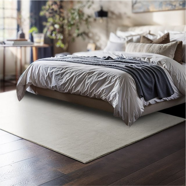 tectake Kurzflorteppich Soft Zone Creme, modern, allergikerfreundlich und rutschfest, B/T/H: 120 x 170 x 1,50 cm - Bild 1