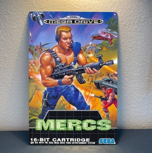 Mercs Retro-Videospiel Metallposter Sega Mega Drive Blechschild Multicolor B: 20,0 cm, H: 14,0 cm - Bild 1