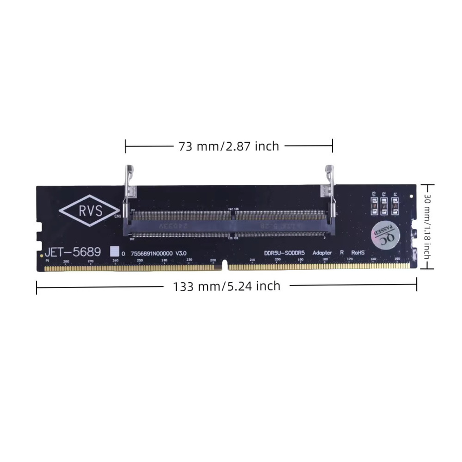 TISHRIC RAM Speicher Adapter Karte für DDR3 DDR4 DDR5 SO-DIMM zu DIMM Konverter, Schwarz - Bild 4