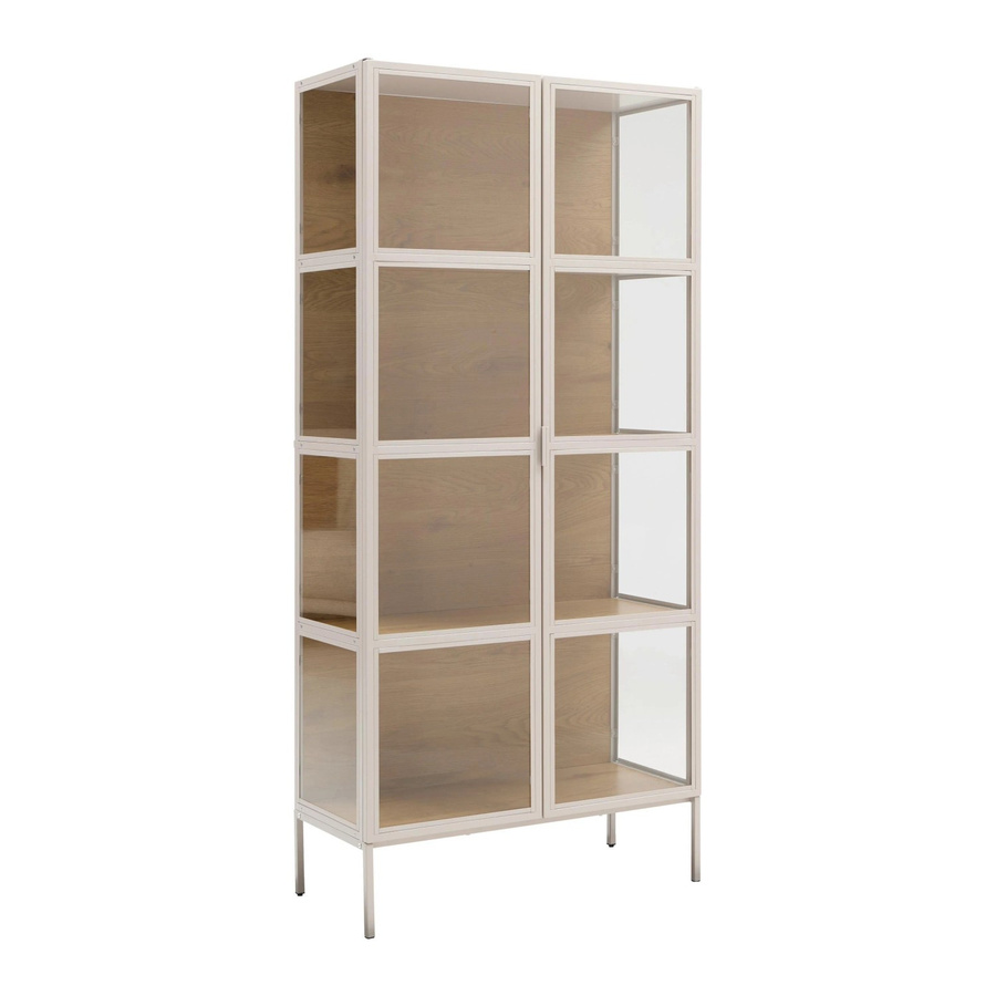Mömax Vitrine Amy in Eichefarben und Beige mit Glastüren und Regalböden, H: 172 cm, B: 80 cm, T: 35 cm - Bild 2