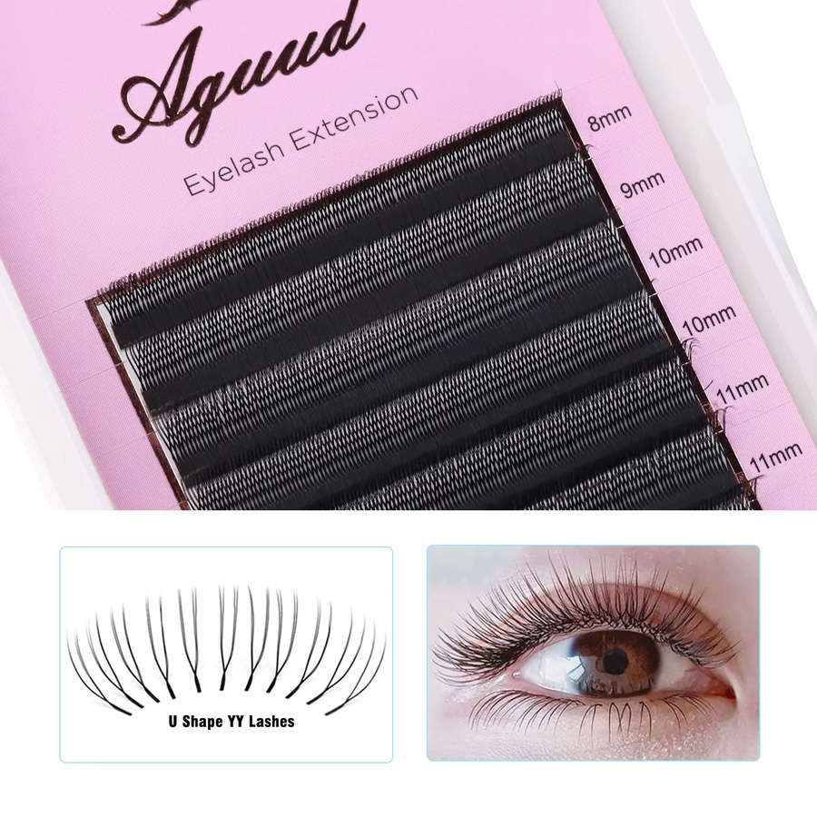 AGUUD Wimpernverlängerung, YY 3D 4D 5D W Wimpern, Black, Unisex - Bild 2