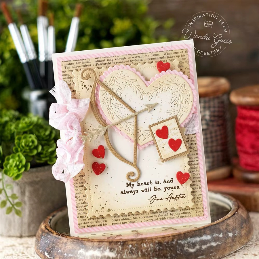 Nordische Herzen Metall-Stanzformen und Stempel in Silber für DIY Scrapbook und Fotoalbum-Dekoration - Bild 2