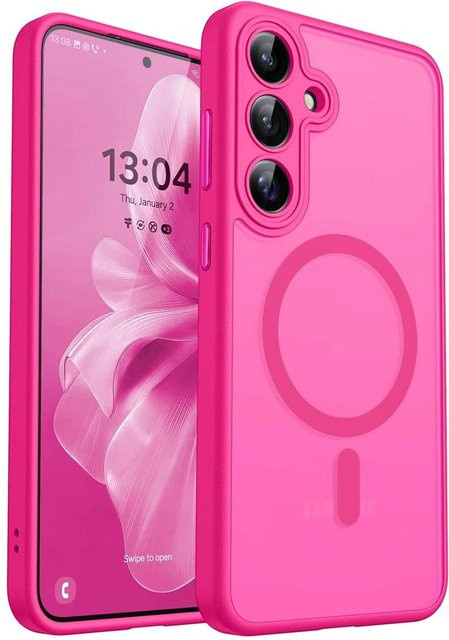 Matte magnetische MagSafe Schutzhülle für Samsung Galaxy S24 S25 S26 Ultra und A56 A36 in Pink - Bild 1