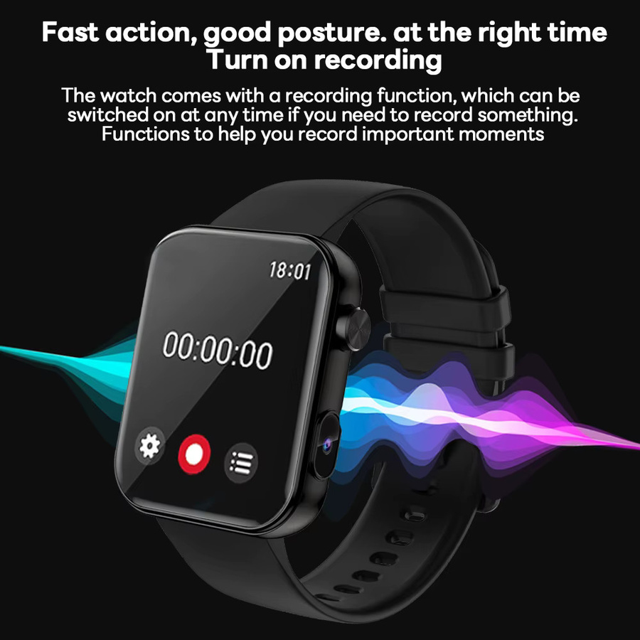 Jooeniok Smartwatch, Schwarz, Silikon, Unisex - Bild 2
