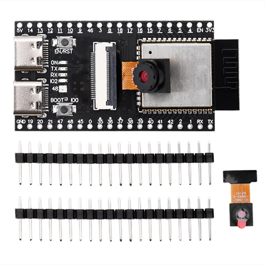 Gaqqee ESP32-S3 CAM WLAN- und Bluetooth-Entwicklungsboard mit ESP32-S3-WROOM-1 N16R8 Modul, Kamera (OV2640/OV5640/OV3660) und Dual-Typ-C-Anschluss in Schwarz - Bild 3