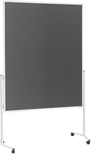 Magnetoplan Moderationstafel mobil mit weißem Rahmen und grauem Filz, B: 120 cm, H: 150 cm - Bild 1