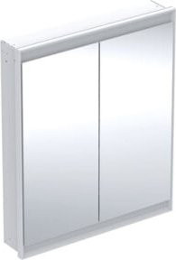 Geberit Spiegelschrank One in Weiß mit 2 Türen, integrierter LED-Beleuchtung und Sensor-Schalter, B/H/T: 75 x 90 x 15 cm - Bild 1