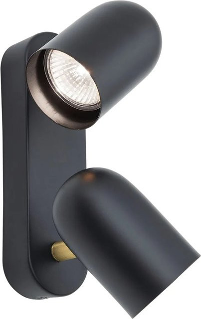 Orion Leuchten Bradley Strahler für 2 x GU10, Schwarz/Gold/Messing, Deckenstrahler aus Stahl und Messing - Bild 1
