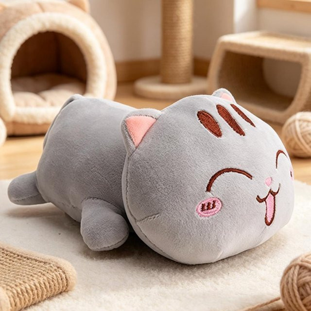 Yiran toy Kawaii Liegende Katze Plüschtier, 20cm, ab 3 Jahre - Bild 1